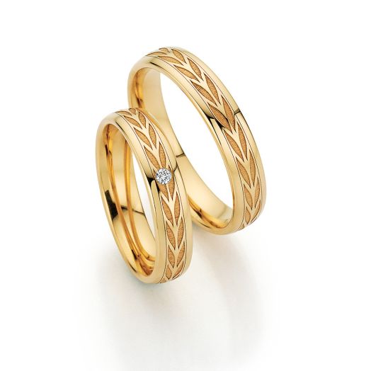 Trauringe Fischer Flora Goldblatt 07716 Apricogold