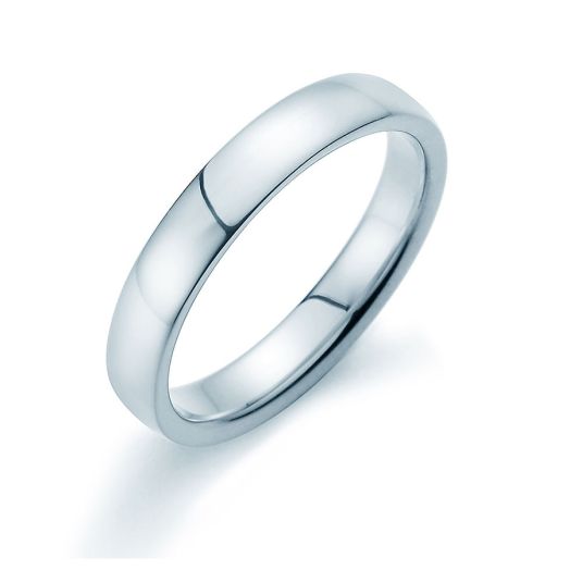 Herren Verlobungsring poliert Modern 4 mm Weißgold oder Platin