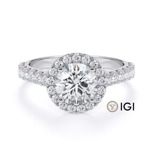 Verlobungsring Weißgold Lab Grown Diamantring zus. 1,39 ct RU 47823