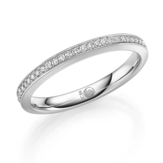Memoirering in Weißgold 585 oder 750 Verlobungsring RU-1743