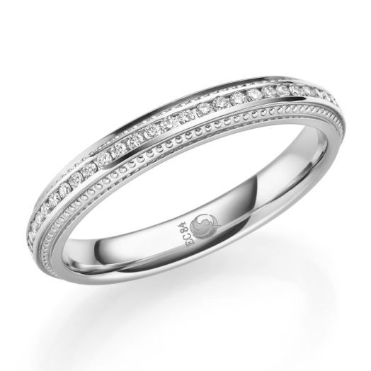 Memoirering in Weißgold 585 oder 750 Verlobungsring RU-1744