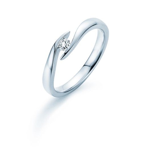Verlobungsring Twist Silber Diamant 0,10 ct.