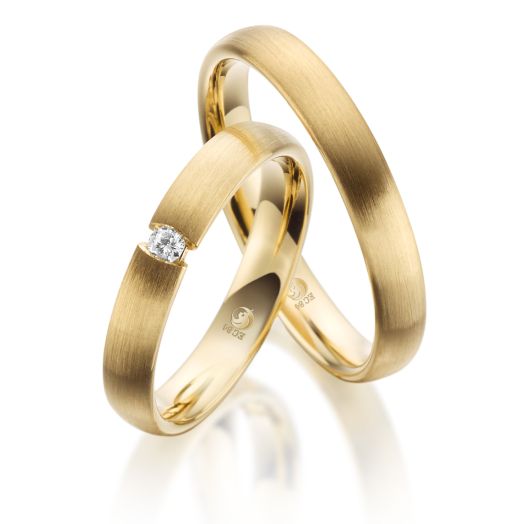Trauringe Rubin Gelbgold RU 1075 R203 Eheringe Gold