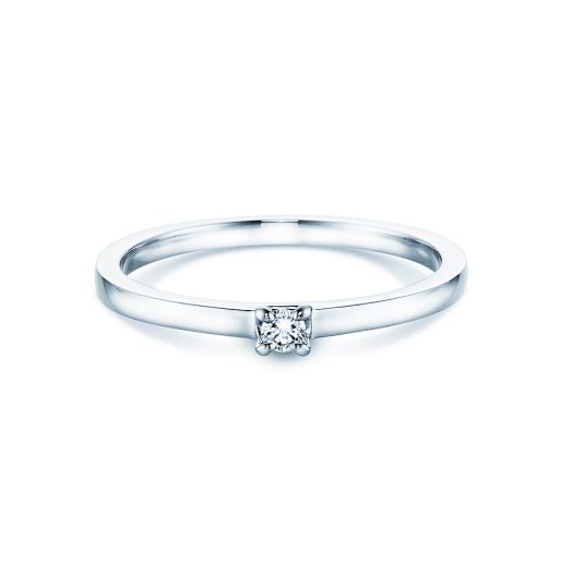 billiger Verlobungsring Silber Diamant 0,05 ct.