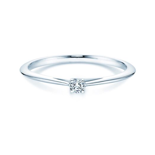 Verlobungsring 585 oder 750 Weißgold Diamant 0,050 ct.