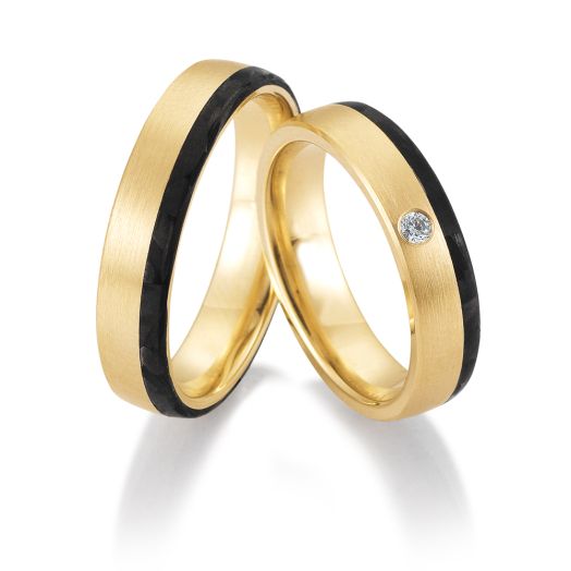 Trauringe Karbon Gelbgold Eheringe Breuning Carbon 06505