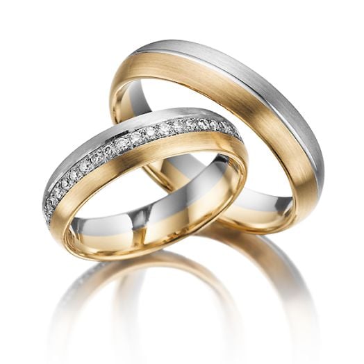 Trauringe Rubin Design Gold RU 1018 Palladium