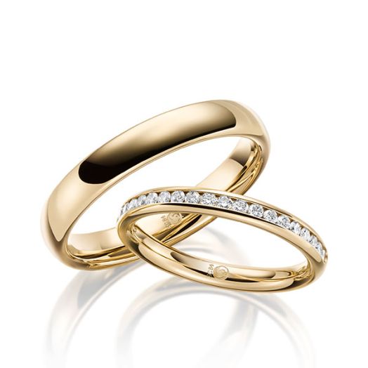 Trauringe Rubin Design Gold RU 1637 Eheringe Gelbgold