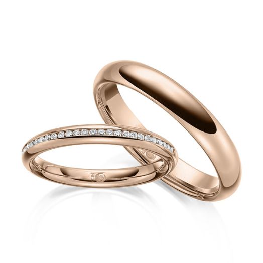 Trauringe Rubin Design Gold RU 1638 Eheringe Rotgold