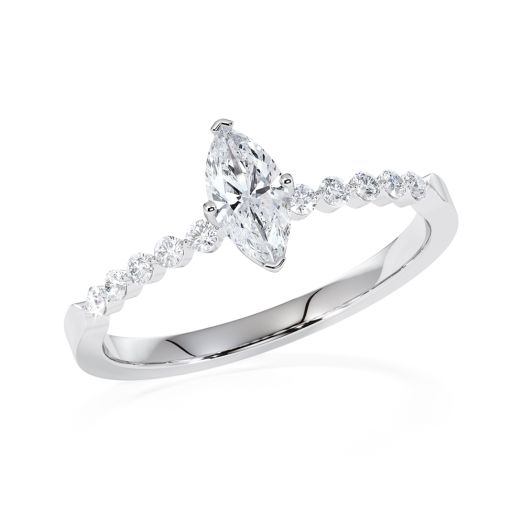 Diamantring Fancy Cuts Ring Weißgold Verlobungsring RU 47613