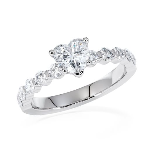 Diamantring Fancy Cuts Herzdiamant Weißgold oder Platin RU 47610