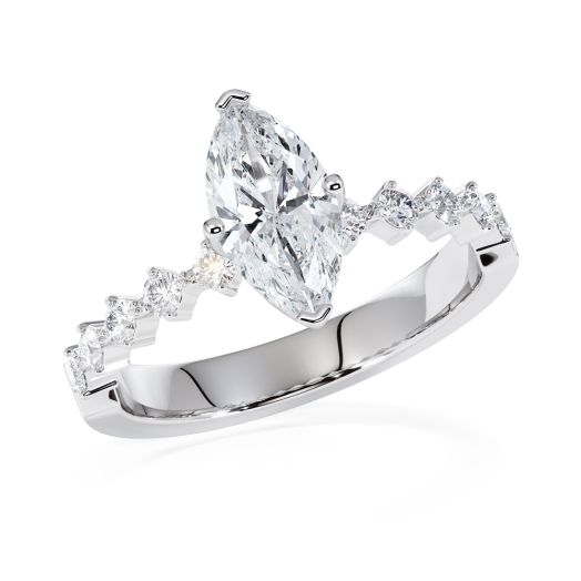 Diamantring Fancy Cuts Ring Weißgold oder Platin RU 47619