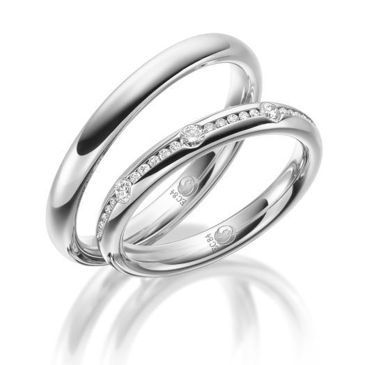 Trauringe Rubin Palladium RU 1528 Eheringe Palladiumschmuck