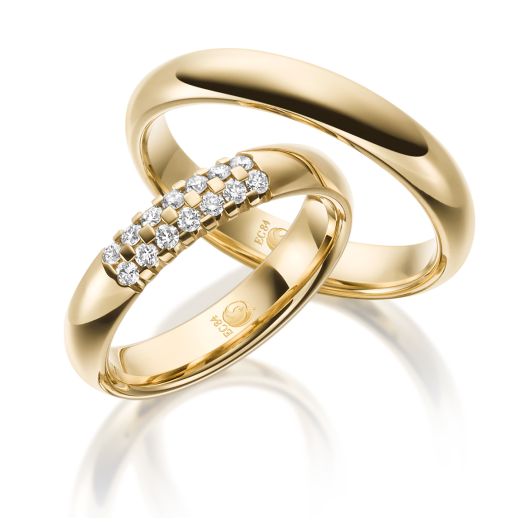 Eheringe Rubin Gelbgold RU 1530 Trauringe Gold