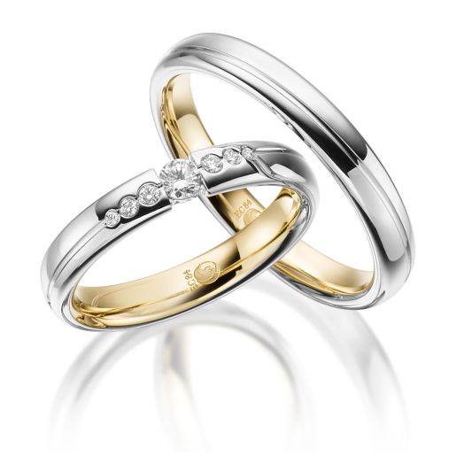 Trauringe Rubin Mehrfarbig RU 1533 Gold Eheringe