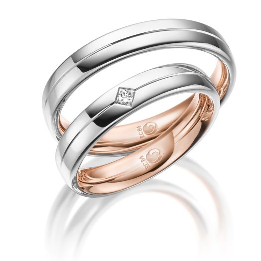 Trauringe Rubin Mehrfarbig RU 1540 Gold Eheringe