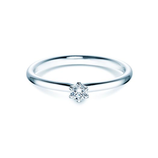 Verlobungsring Solitär Silber Diamant 0,10 ct Solitärring