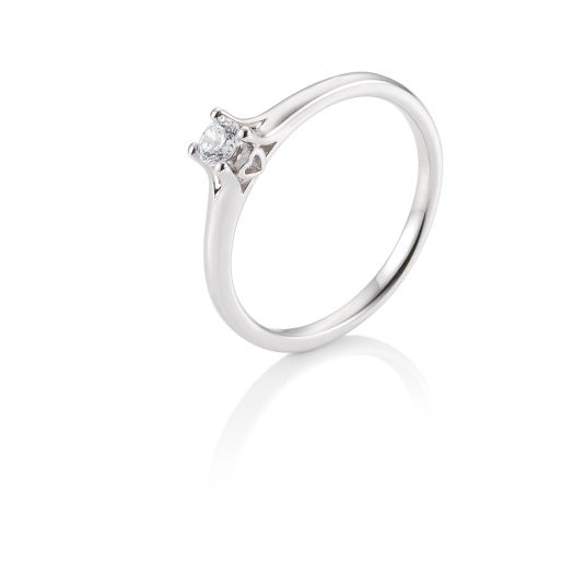 Solitärring mit Herz in Weißgold 0,10 - 0,25 ct. Verlobungsringe