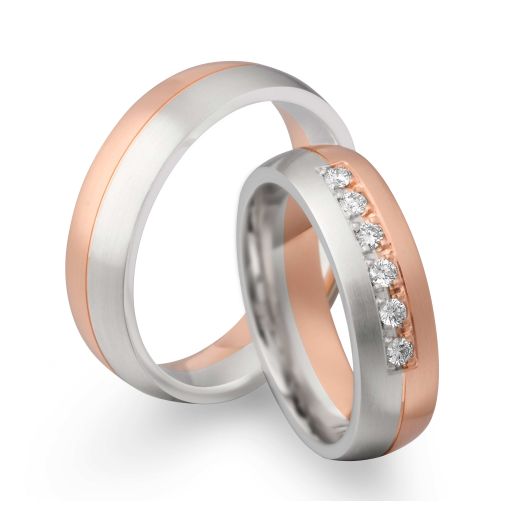 Trauringe Kühnel 514416 Rotgold und Weißgold