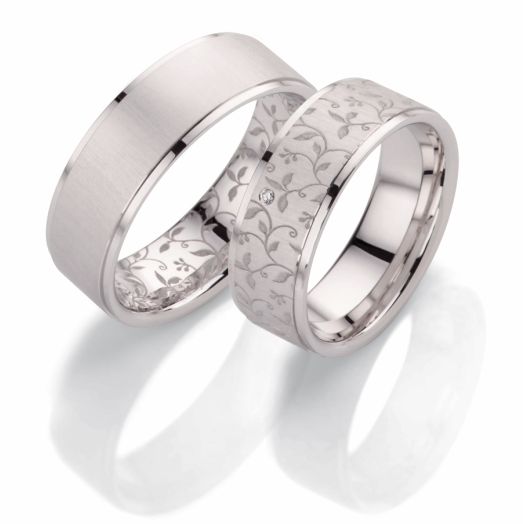 Eheringe Trauringe Fischer Flora Weißgold 0607431/070