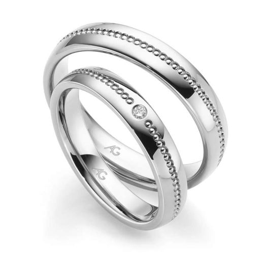 Eheringe Trauringe Gerstner Millgriff Weißgold 28814