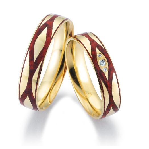 Trauringe Breuning Janou Redpearl Kaltemail 06559 Gelbgold
