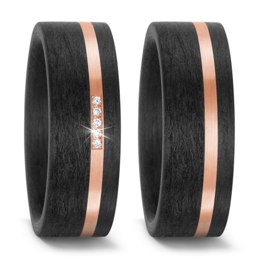 Carbon Rosegold Eheringe Trauringe TitanFactory 59315