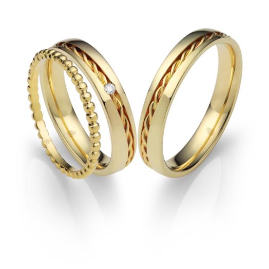 Trauringe Set Kugelring Gelbgold Eheringe Rauschmayer 04929