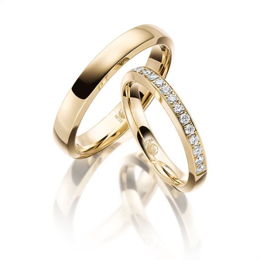 Eheringe Rubin Design Gold RU 1639 Trauringe Gelbgold