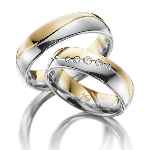 Eheringe Trauringe Rubin Gold RU 1025 Graugold
