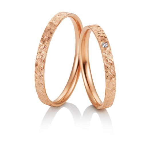 Eheringe Rotgold Saintmaurice Hello schmal 81783 kristallmatt
