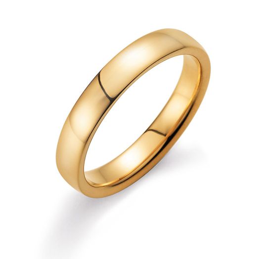 Herren Verlobungsring poliert Modern 4 mm 585 oder 750 Gelbgold G14P4