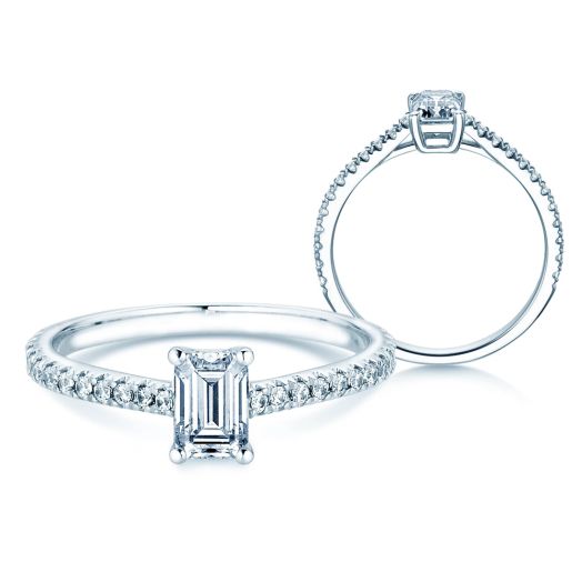 Verlobungsring Emerald Pave mit Diamanten 0,25 - 1,00 G/VS Weiß-, Gelb-, Rotgold, Platin RIV 47745