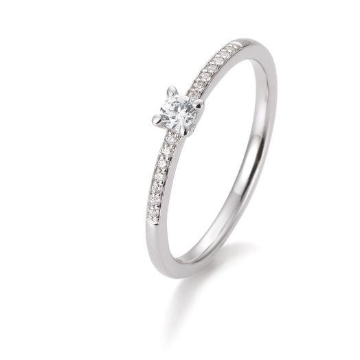 Verlobungsring Weißgold 0,17 ct. Solitärring Diamantring