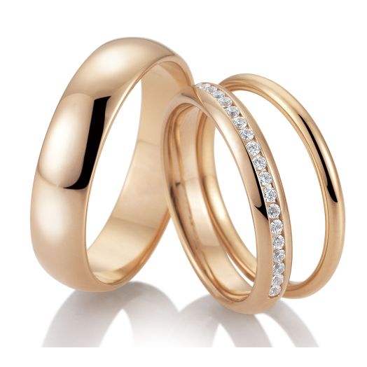 Trauringe Set Breuning mit Memoire Verlobungsring 48/04720