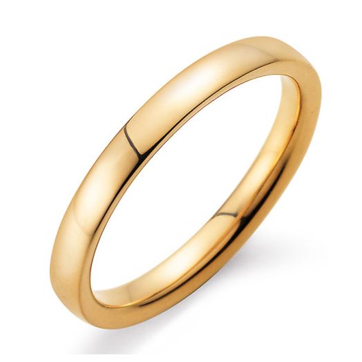 Herren Verlobungsring poliert Modern 3 mm 585 oder 750 Gelbgold