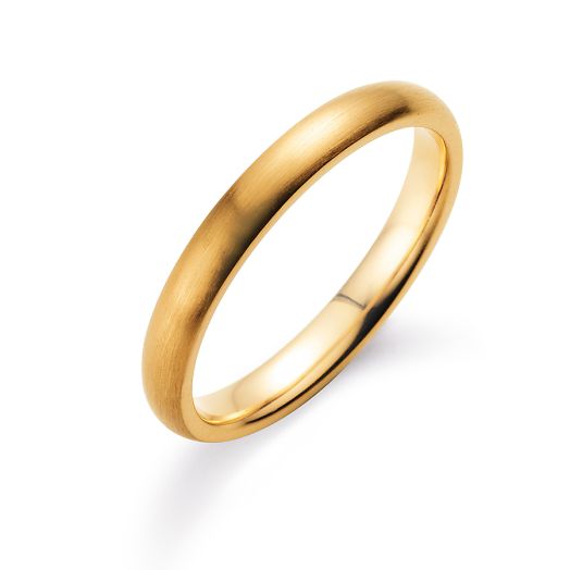 Verlobungsringe Herren Gold 3mm 585 oder 750 Gelbgold matt 400036