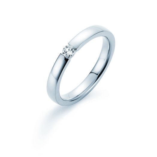 Verlobungsringe Silber Diamant 0,10 ct. Spannring