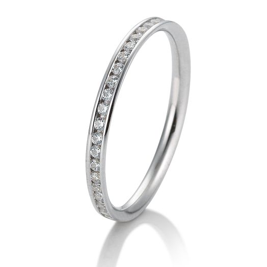 Verlobungsring Weißgold, Gelbgold oder Rotgold 0,26 ct. Memoire-Ring
