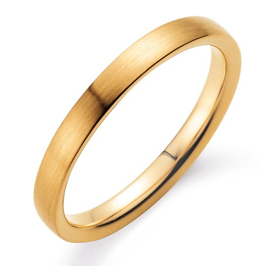 Herren Verlobungsring matt Modern 3mm 585 oder 750 Gelbgold Q01030