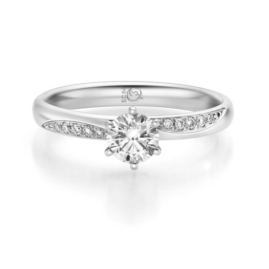 Solitärring Design 7 Rubin 585 oder 750 Weißgold RU-1717 Verlobungsring