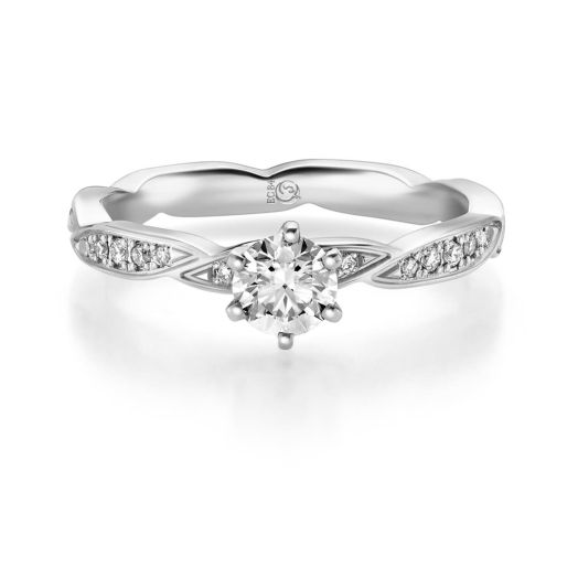 Solitärring Design 7 Rubin 585 oder 750 Weißgold RU-1721 Verlobungsring