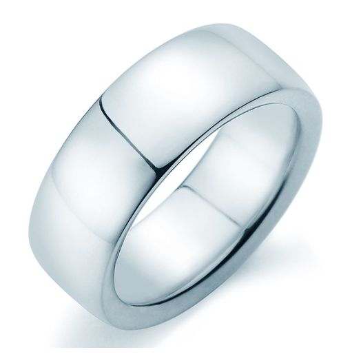 Herren Verlobungsring Gold Modern 8mm poliert 400035 WG