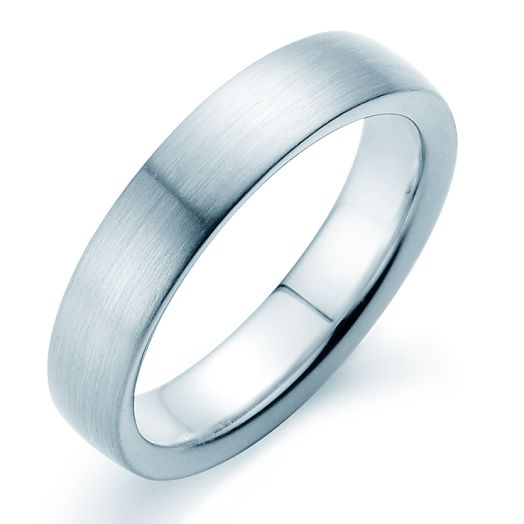 Verlobungsringe Modern 5mm matt Weißgold o. Platin Q01030