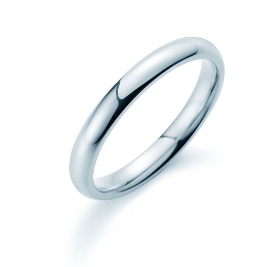 Verlobungsring Gold 3mm Weißgold, Platin oder Silber poliert 400036