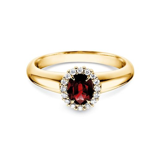 Verlobungsring 0,60 ct mit Diamant 0,12 ct 14k oder 18 GG