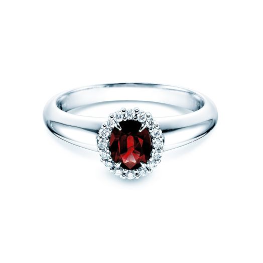 Verlobungsring 0,60 ct mit Diamant 0,12 ct 14k oder 18k Weißgold