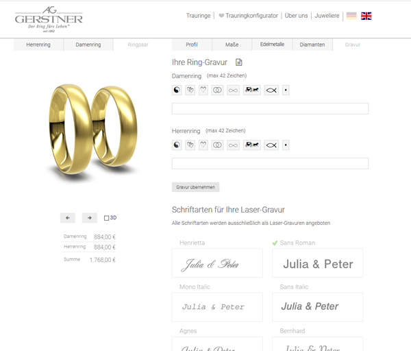 Konfigurator Gerstner Eheringe